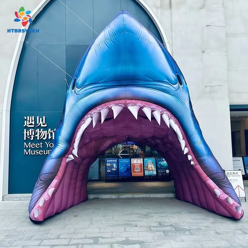 

Гигантская надувная арка в форме акулы, надувной входной туннель, сценическое украшение для мероприятий