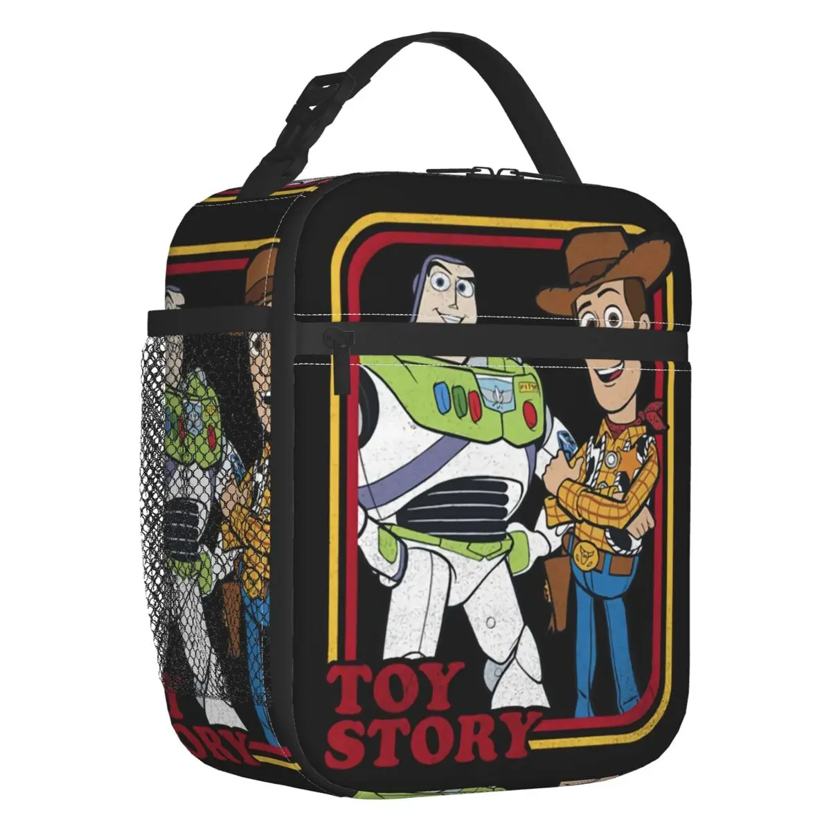 Custom Toy Story Buzz Lightyear Woody Thermal Insulated Lunch Bag Women Portable Lunch Tote for School Storage Food Box