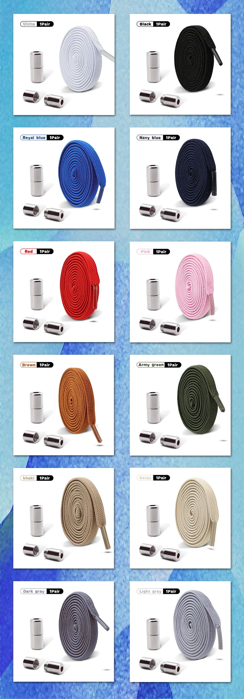 Elastische Schnürsenkel für Sneaker, Schnürsenkel ohne Binden, Schnürsenkel mit Kapselverschluss, ohne Schnürsenkel, für Kinder und Erwachsene, 0,6 cm flacher Schnürsenkel für Schuhe – Detail 8