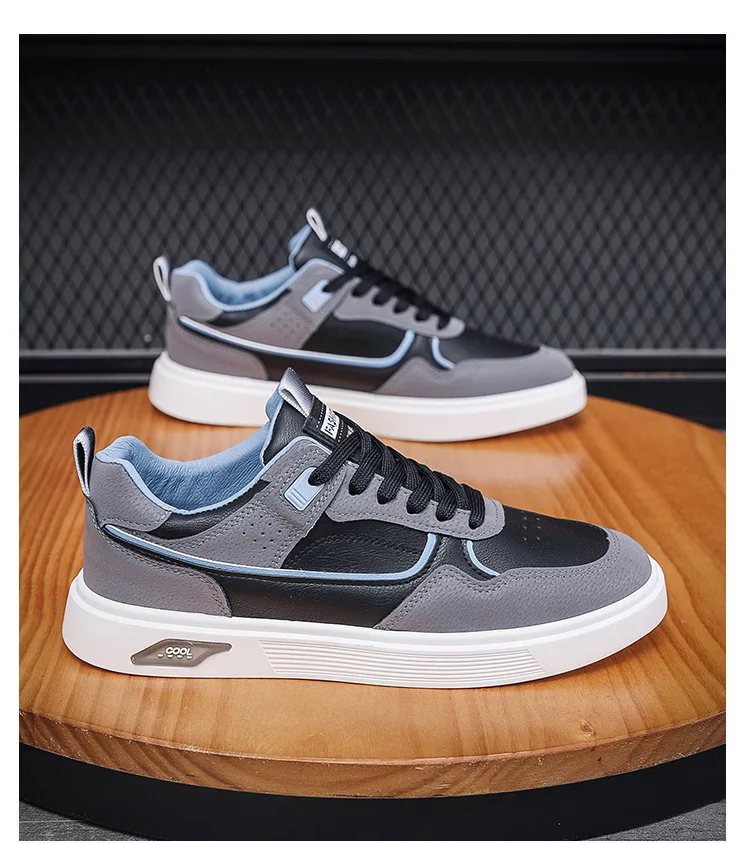 Oddychające buty mały biały dla mężczyzn 2023 jesień nowy Trend wszechstronny gruba podeszwa sportowy buty deskorolkowe mody Casual