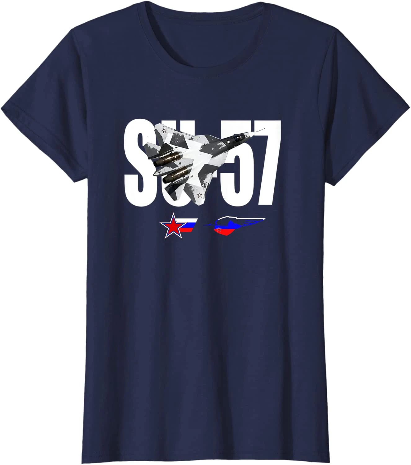 Russian Aerospace Force Sukhoi Su-57 Stealth Fighter T-Shirt. Premium Cotton Short Sleeve O-Neck Mens T Shirt New S-3XL