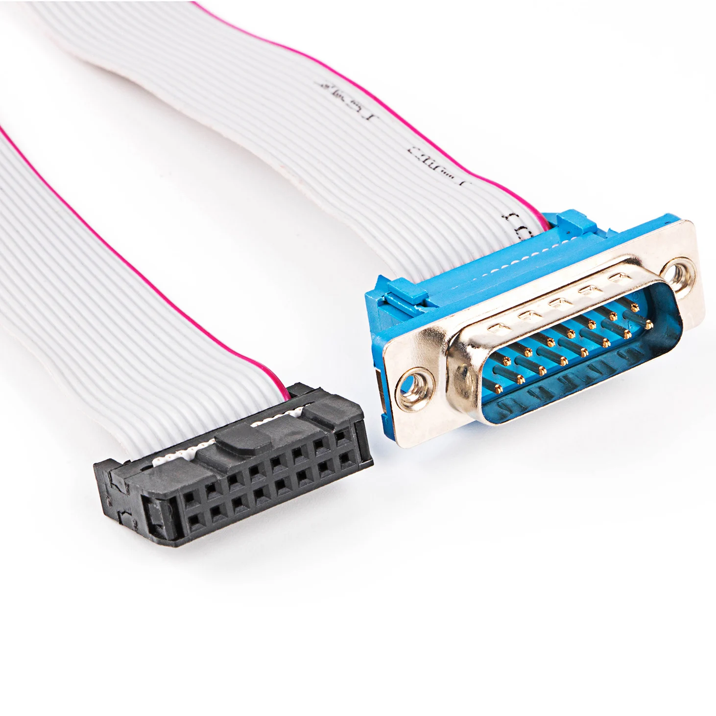 CABLE de descarga de DB15 a 2,54mm, Cable de datos de cinta plana gris para cabezal de caja IDC DC3, pitch FC-16 PIN JTAG ISP