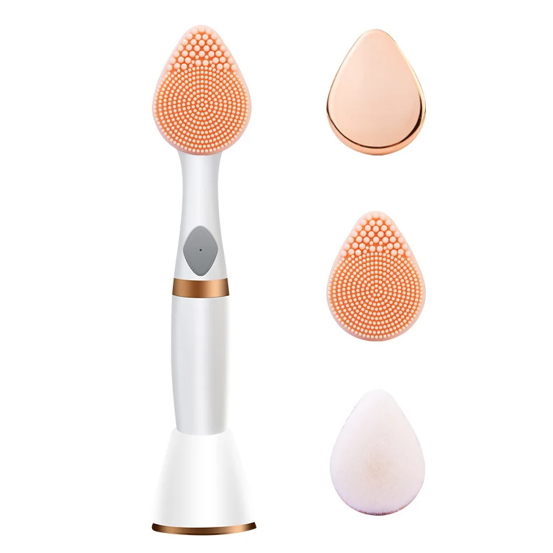 3 in 1 Electric Facial Cleanser Wash Face Cleaning Machine Skin Pore Cleaner Body Cleansing Massage Mini Beauty Massager Brush