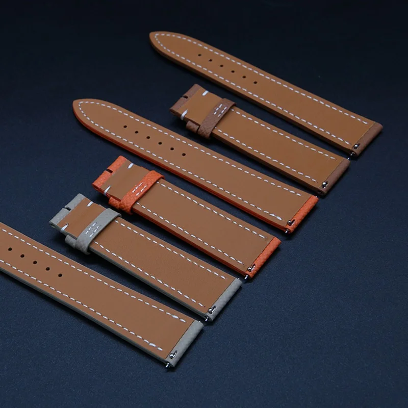 جلد طبيعي 16 مللي متر 18 مللي متر 20 مللي متر ل Heure H-ساعة هيرميس كارتييه ساعة الإفراج السريع الربيع النساء حزام معصمه سوار الفرقة