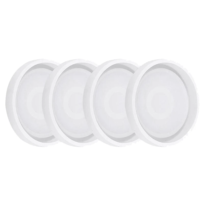 4 Pack Round Silicone Coaster Molds,Clear Epoxy Molds For Casting With Resin,Concrete,Cement And Polymer Clay