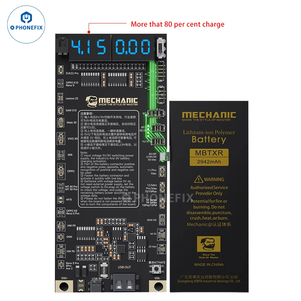 MECHANIC F918 Battery Activation Detection Board For iPhone 5G-15 Pro Max HW Android One-click Activation Battery Repair Tools