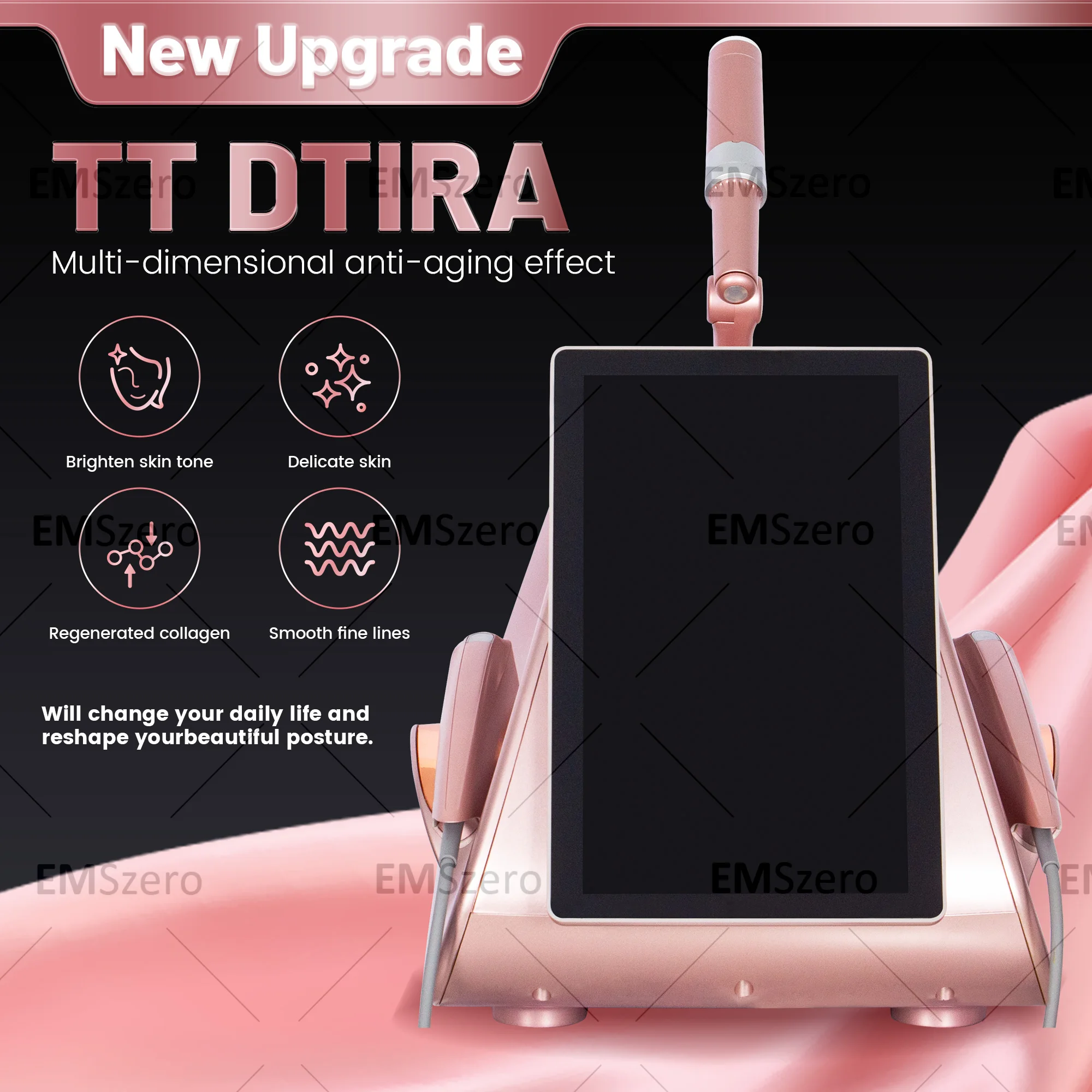 12D HI FU TT Machine HIFU 12D TT MPTSTL firm skin Machine Professional Commercial Beauty Device With 10 Cartridges And 3 Handles