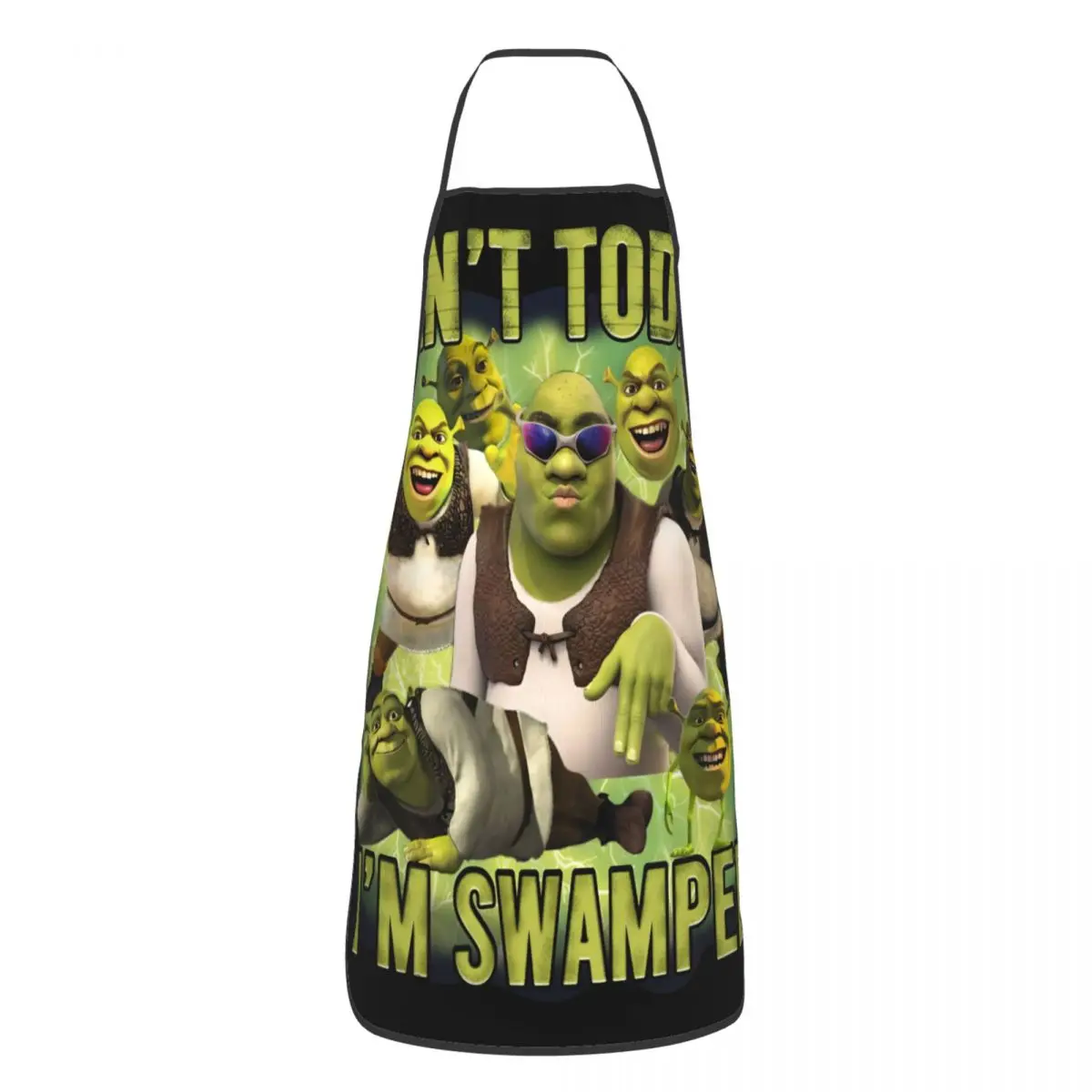 Custom Bib Can\'t Today I\'m Swamped Shrek Aprons Men Women Adult Chef Kitchen Cooking Funny Shrek Meme Tablier Cuisine Painting