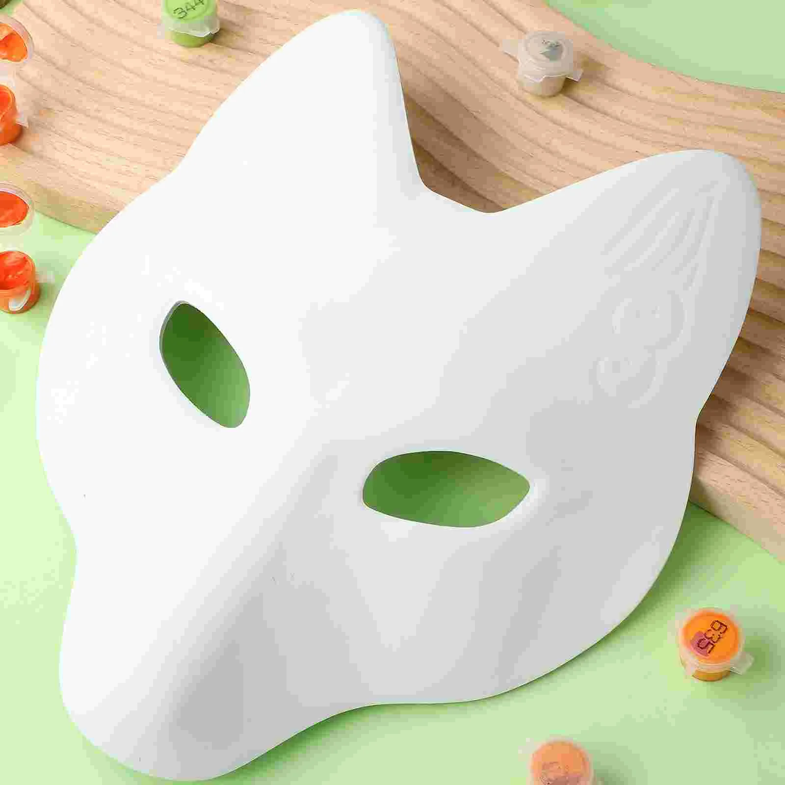 Disfraces de Halloween Máscara de zorro Equipo pintado a mano Fiesta vacía DIY Mujeres en blanco