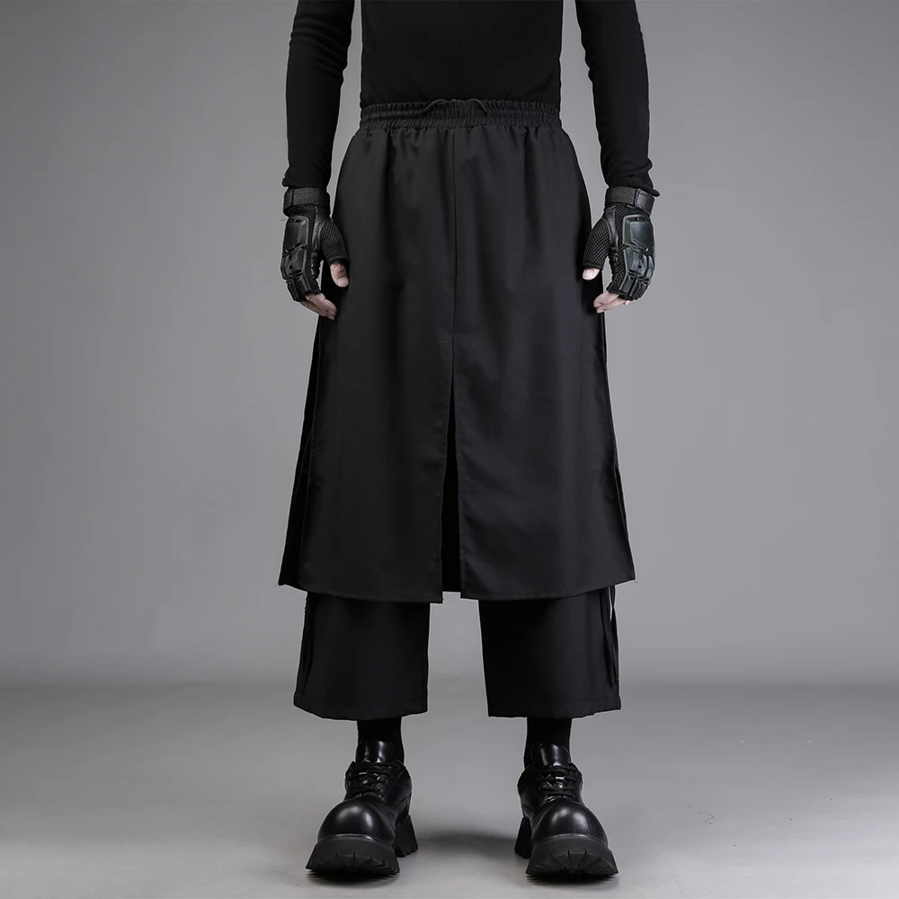Mens Dark Asymmetric Sash Patchwork Casual Pants Autumn Streetwear Fashion Youth Outdoor Versatile Japanese Casual Trousers 2026
