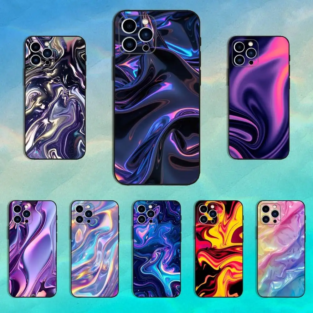 

Abstract Art Swirl Graffiti Phone Case For iPhone 16,15,14,13,12,11 Plus,Pro Max,XS,X,XR,SE,Mini,8,7,Soft Silicone Black Cover