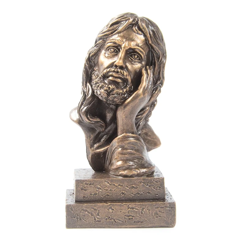 Resin Crafts Jesus Christ for Head Bust Statue Antique Bronze Finish Praying Sculpture Collectible Religious Figurines Dropship