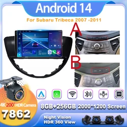 Samochodowe radio samochodowe Multimed dla Subaru Tribeca 2007-2011 Android 13 7862CPU Odtwarzacz multimedialny Autoradio System Ekran dotykowy 4G WiFi