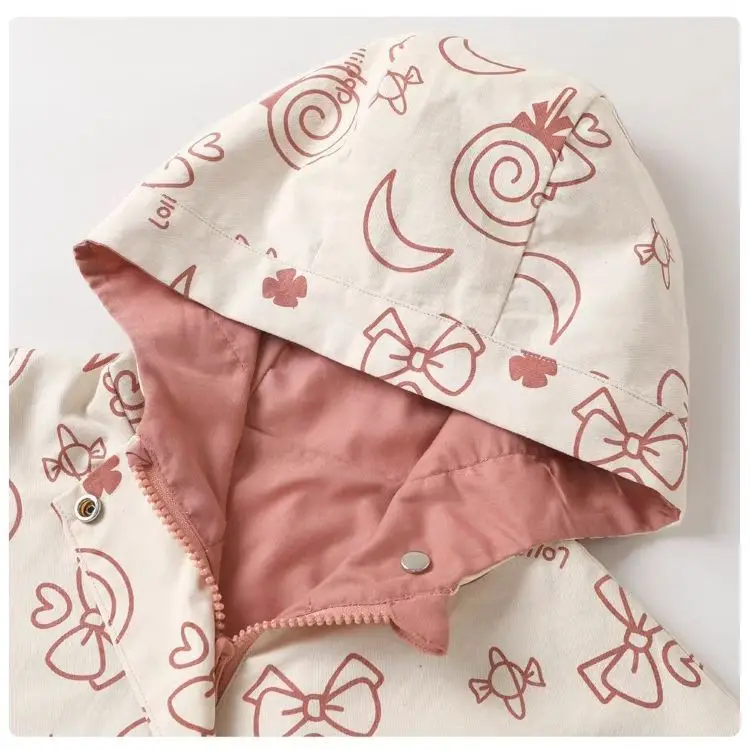New Spring & Autumn Girls Lollipop Print Coat