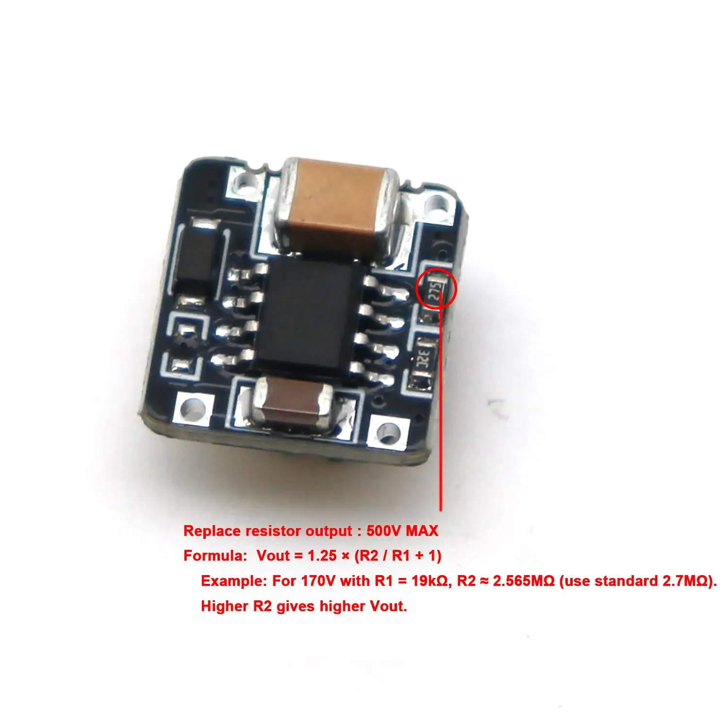 DYKB 160-170V DC Miniature Nixie Tube Boost Converter 1.2x1.2cm 3.3-20V Input High Voltage Step-Up Module Adjustable 500V Bias