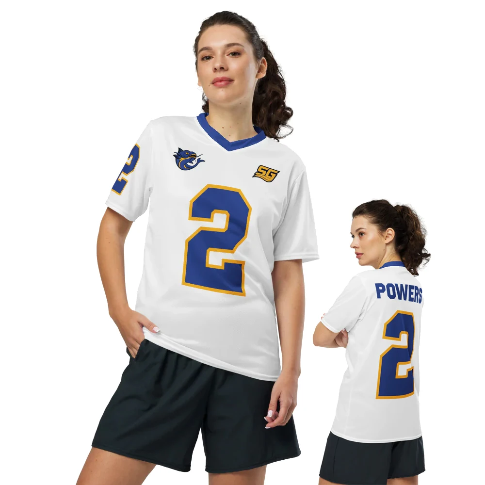 تشاد باورز جنوب جورجيا لكرة القدم جيرسي تي شيرت الخامس الرقبة قصيرة الأكمام ملابس رياضية المحملة النساء الرجال في الهواء الطلق ملابس الشارع الشهير