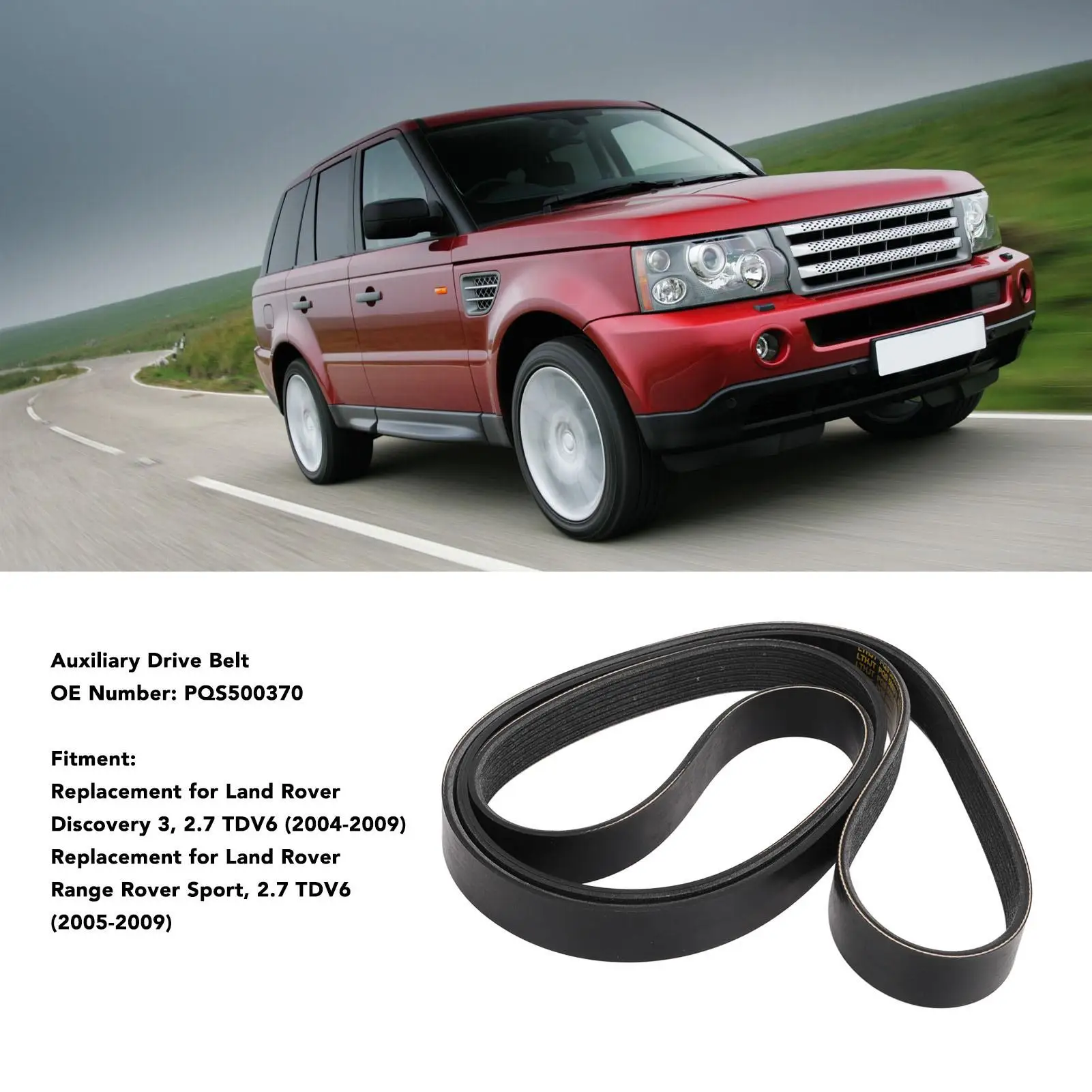 for car Auxiliary Drive PQS500370 Rubber Impact Resistant High Tensile Strength Anti Slip