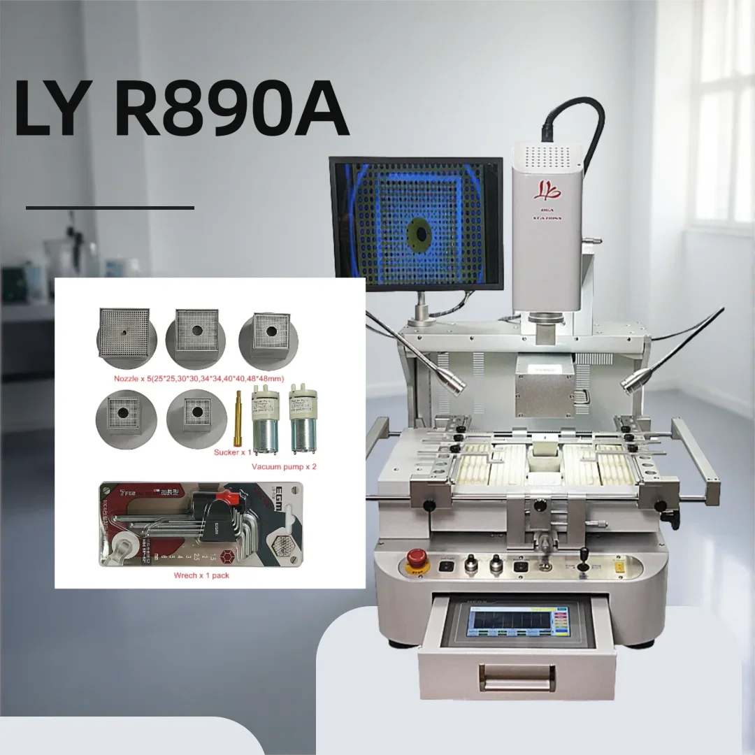 Professional LYBGA R890A Fully Automatic BGA Machine with XCCD Camera System Touch Control for SMT PCB IC Repair and Reballing