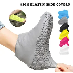 1Pair Waterproof Non-slip Silicone Shoe High Elastic Wear-resistant Men Rain Boots for Outdoor Rainy Day Reusable Shoe Cover