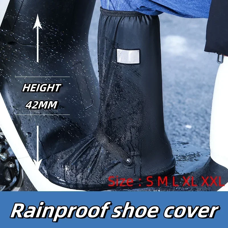 Unisex Non Slip Waterproof Shoe Covers Thickened Wear-resistant High Drum Rain Boots Comfortable Outdoor Cycling Rain Boots