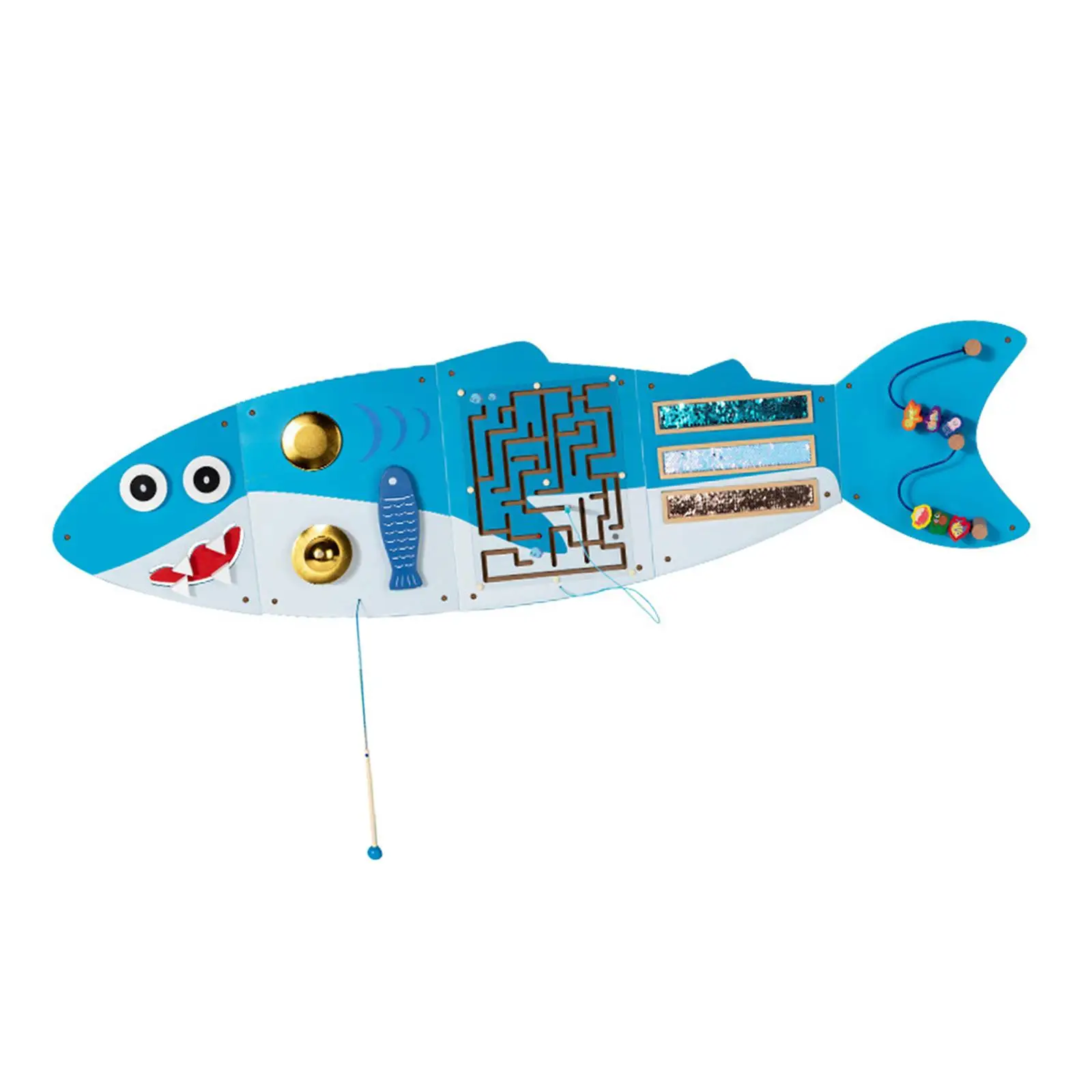 

Shark Montessori Busy Board Wall Furniture Early Development Toddler Learning Activity Center Cartoon Wall Activity Board