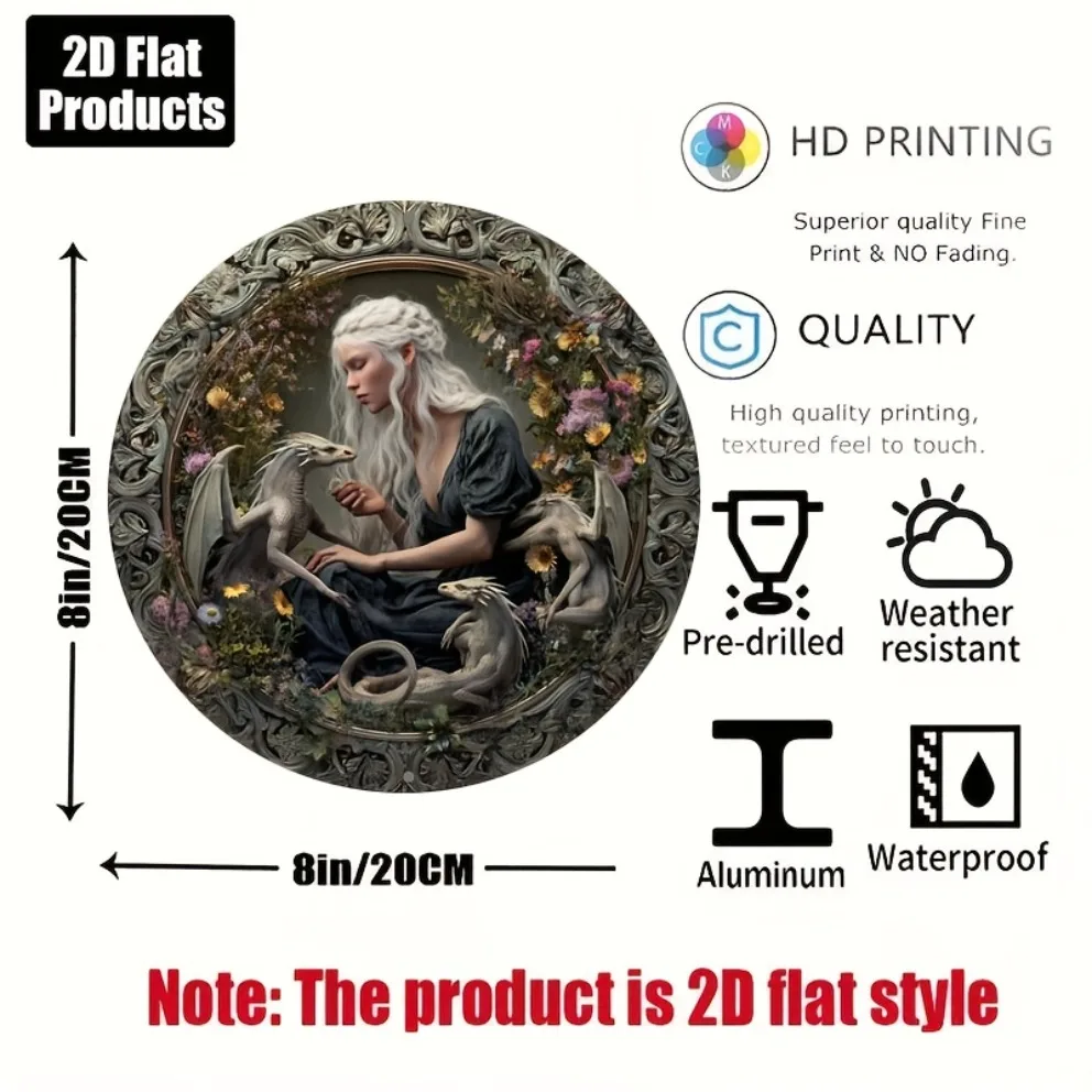 ** لافتة ألومنيوم على شكل حياة المزرعة - لوحة فنية جدارية معدنية مستديرة مقاس 8 × 8 بوصة لمكتب البار والمقهى المنزلي، هدية عطلة ريفية **