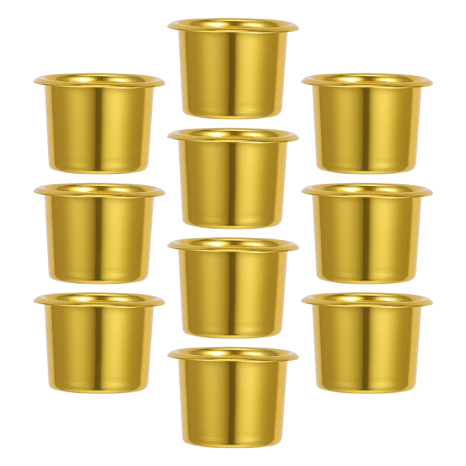 

10pcs Aluminum Tealight Holder Candlestick Cup Base Hole Drip Protector For Wedding Table Decor Temple Buddhist Use Metal Votive
