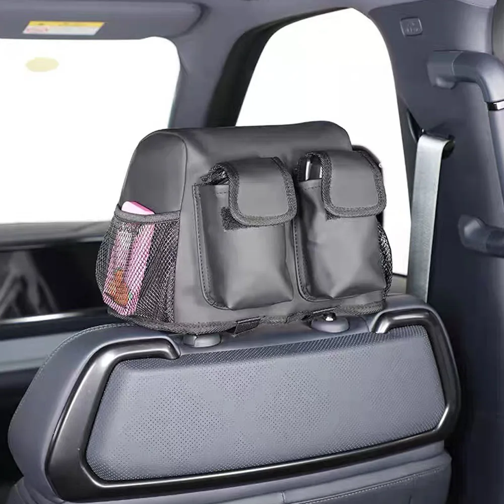 For BYD Leopard 5 Denza B5 2023-2026 Headrest Multi-Function Organizer Mesh Pocket Glasses & Small Items Storage Bag Accessories