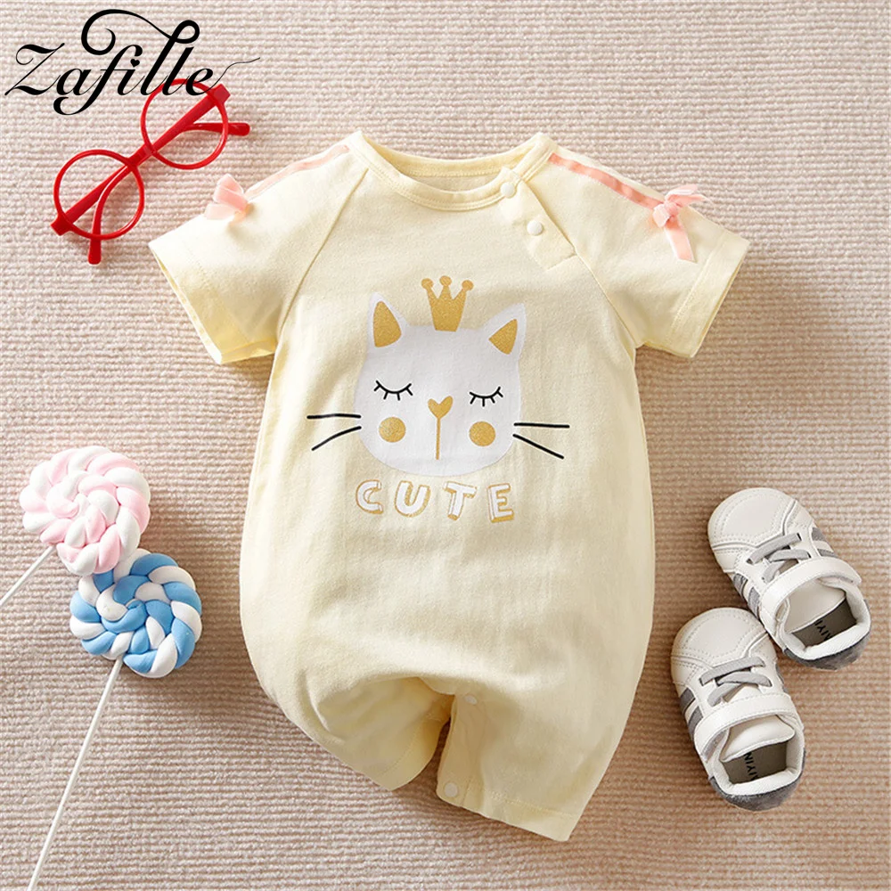 ZAFILLE Baby Boys Rompers Summer Kids Newborn Sleepwear Jumpsuit Cartoon Toddler Clothes Boys Suits Casual Children's Clothing