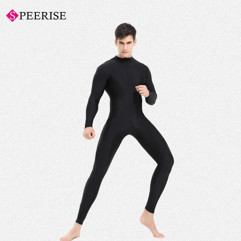 ユニセックスユニタードプラスサイズナイロンスキンタイトジャンプスーツ全身タイツダンス衣装長袖ダンスウェアハロウィンフェスティバルコスプレスーツ