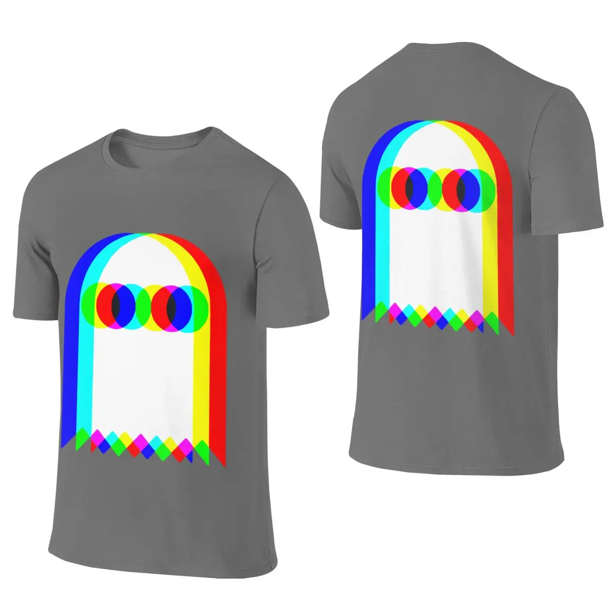 Retro Arcade Pixel Ghost American Retro Reversible T-shirt Fitness Leisure Small Patterns Men's T-shirts