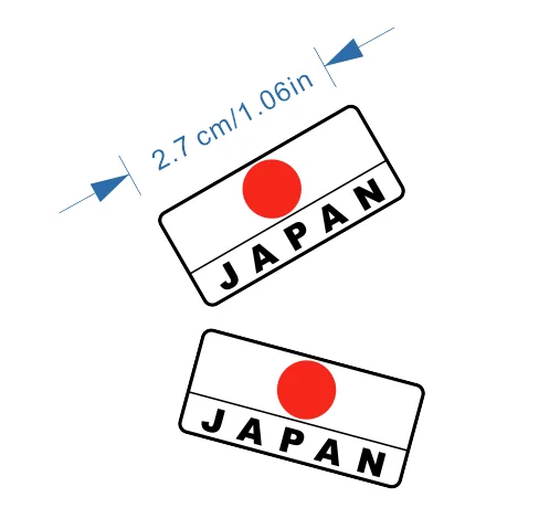 2-Pack Japanese Flag Style Car Stickers, Car Emblem Decoration Stickers, Suitable for All Types of Vehicles