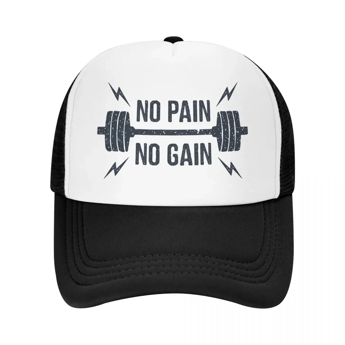 

Пользовательские No Pain No Gain Тренажерный зал Мотивационная цитата Шляпа дальнобойщика Взрослые Бодибилдинг Тренировки Регулируемая бейсболка Спортивная кепка дальнобойщика
