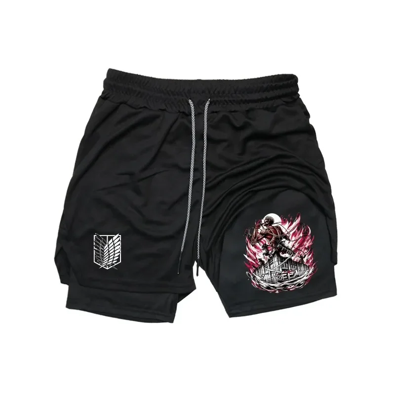 

Men Summer Quick-Dry Double-Layer Athletic Shorts Breathable Stretchy Moisture-Wicking Running FitnessShorts Athletic Activewear