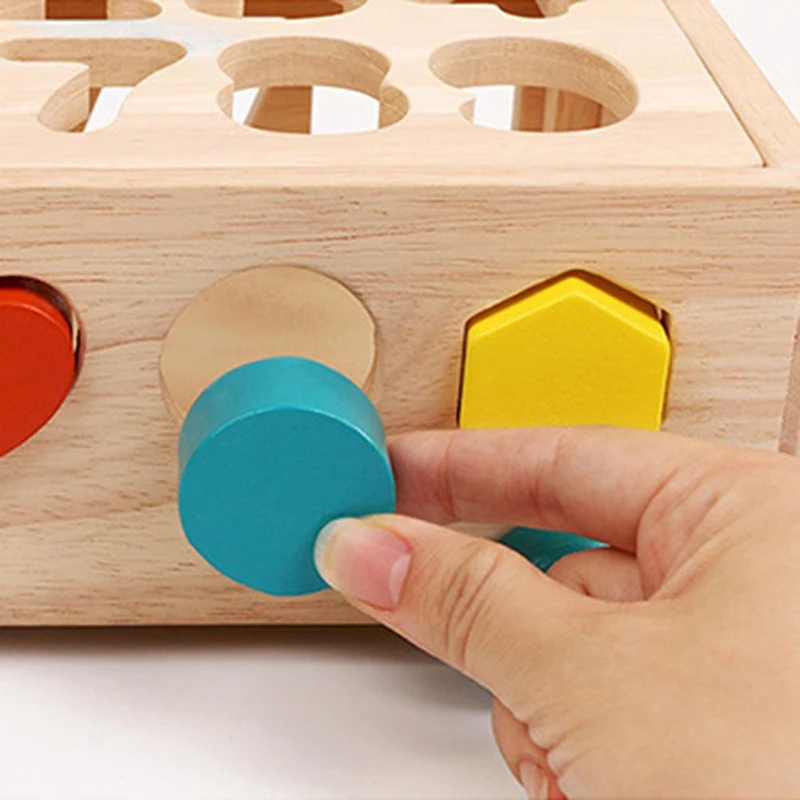 Giocattoli per auto da trascinamento in legno per bambini Blocchi di costruzione di forme geometriche Giocattoli coordinati Assemblaggio Bus scolastico Giocattoli puzzle per la prima educazione