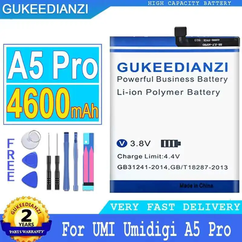 

Высокоэффективный аккумулятор для мобильного телефона Umi Umidigi A5 Pro A5Pro, 4600 мАч, долговечная работа