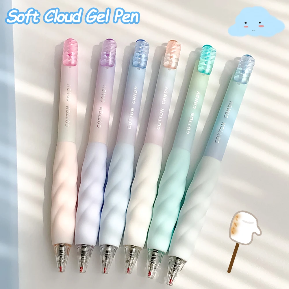 

6-Pack Soft Cloud Marshmallow Gel Pens 0.5mm Quick-Dry Cute Pastel Aesthetic Pens for School Office Writing Supplies