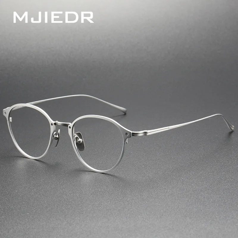 Top Quality Designer Handmade Titanium Prescription Glasses Frames Men Women Retro Large Size Oval Eyeglass Frame Bronze Eyewear