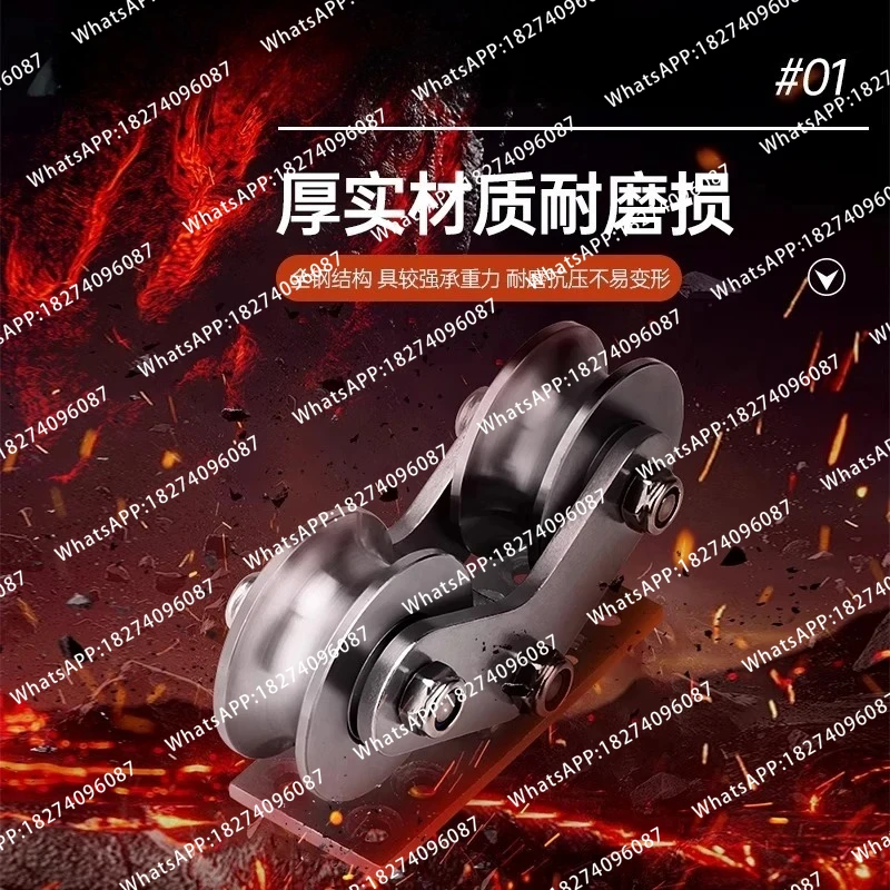 304 #Stainless Steel Heavy Duty Double Wheel Bearing Track Wheel VUH Type Groove Wheel Translational Fixed Pulley