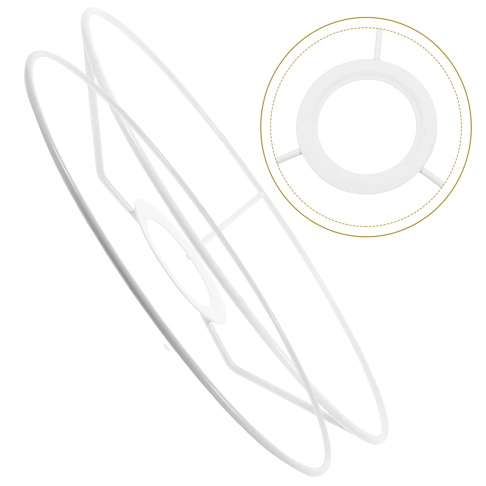 Marco de pantalla de lámpara, cubiertas de luz, soporte de anillo, accesorios blancos, marcos de bricolaje, sombras para mesa