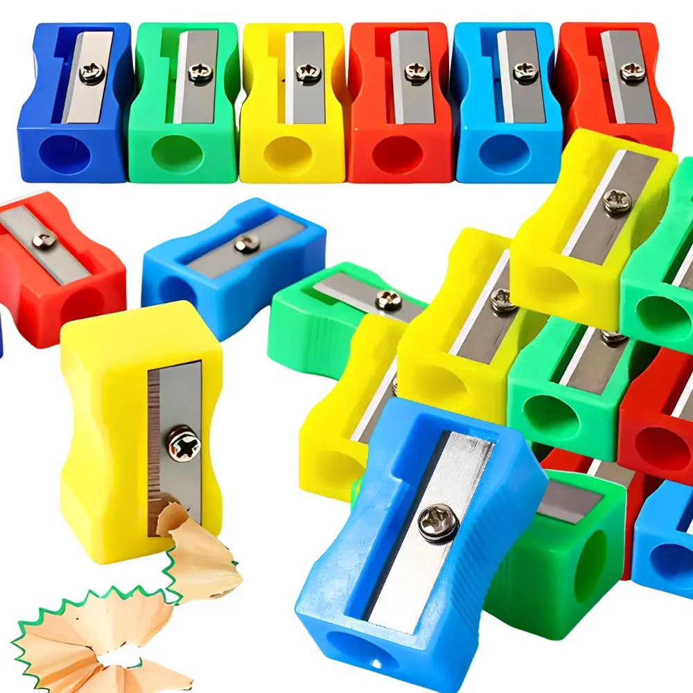 10/20/50pcs Random Color Bulk Multicolor Plastic Pencil Sharpeners Handheld Cutter Classroom Party Favor YMY