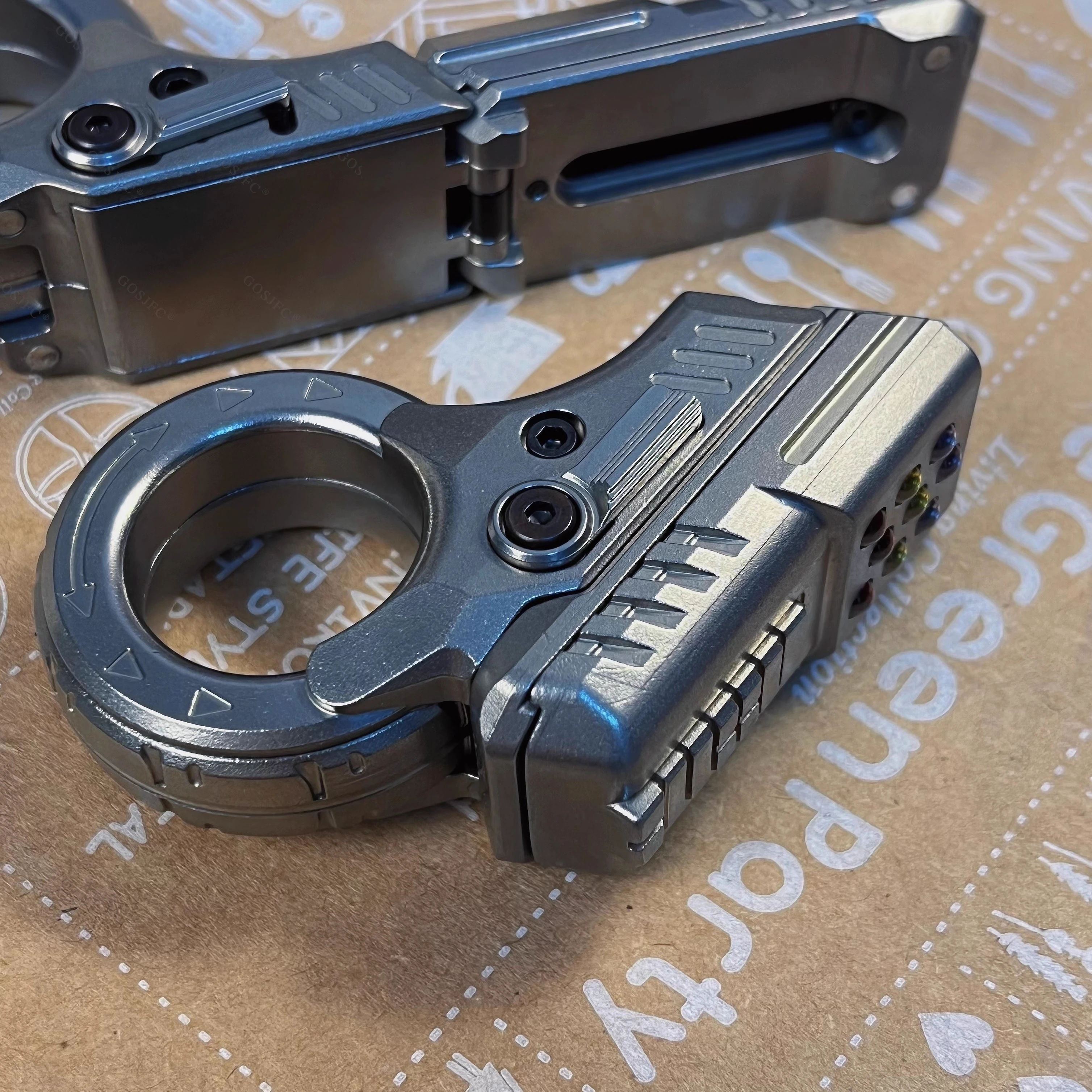 AZU EDC Pushing Slider Gun Fidget Spinner Decompression Metal Push Slider Ratchet Stress Relief Fingertip Fidgeting toys