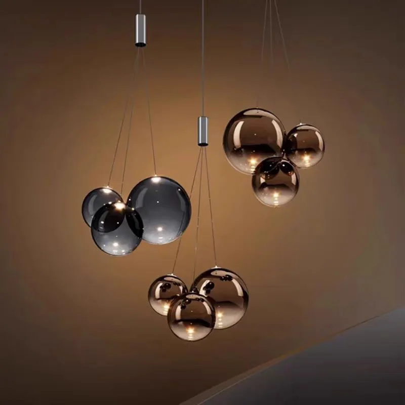 

Designer living room chandelier, dimmable, coloured glass lustre, suitable for restaurant and hotel lobby interior decoration