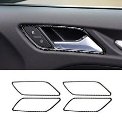 Fibra de carbono Interior Adesivos para Carro, Auto Porta Bowl Handle, Guarnição Decoração, Audi A3 Acessórios, 8V, 14-19, 4pcs