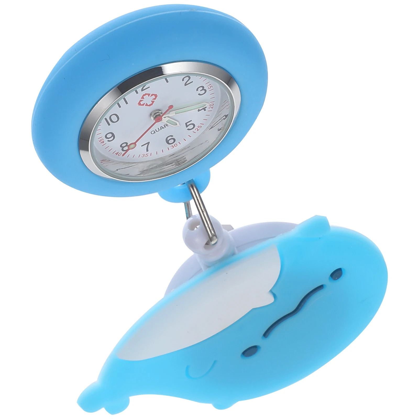 ساعة ممرضة من السيليكون من الفولاذ المقاوم للصدأ للنساء، مؤقت جيب معلق قابل للسحب، شاشة رقمية، ساعة منبه كرتونية قابلة للسحب