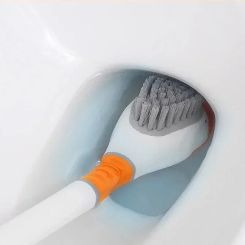 Silicone Toilet Brush Set Cute Diving Duck Wall-mounted Floor-Standing Long Handled Deep Household Bathroom Cleaning Accessories