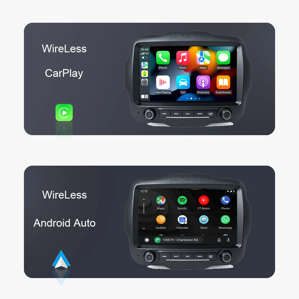 9' DSP Android 15.0 8 Core 12GB RAM 256GB ROM Car Player GPS RDS Autoradio Multimedia Car Radio For Jeep Renegade 2016 - 2020