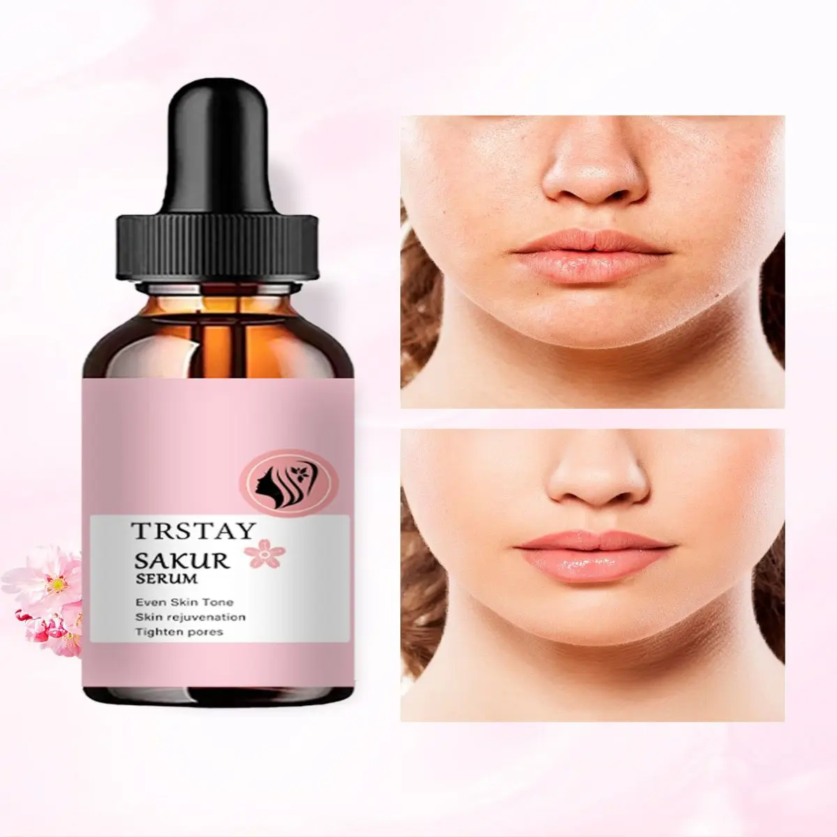 

TRSTAY Sodium hyaluronate, VC nicotinamide, cherry blossom essence, brighten skin tone, improve skin problems, moisturizing esse