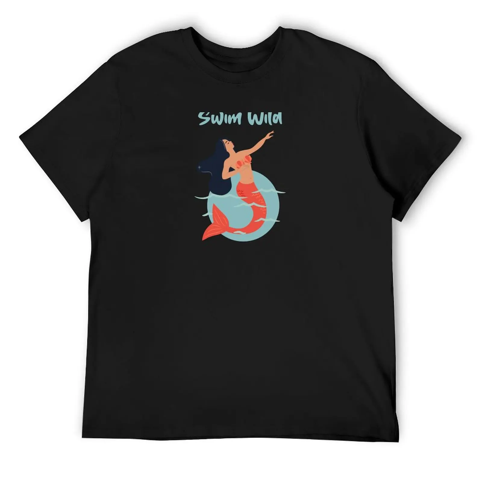 Swim Wild Mermaid - Open Water / Wild Swimming - Wild Swimming Tees T-Shirt blue archive t shirts for men pack