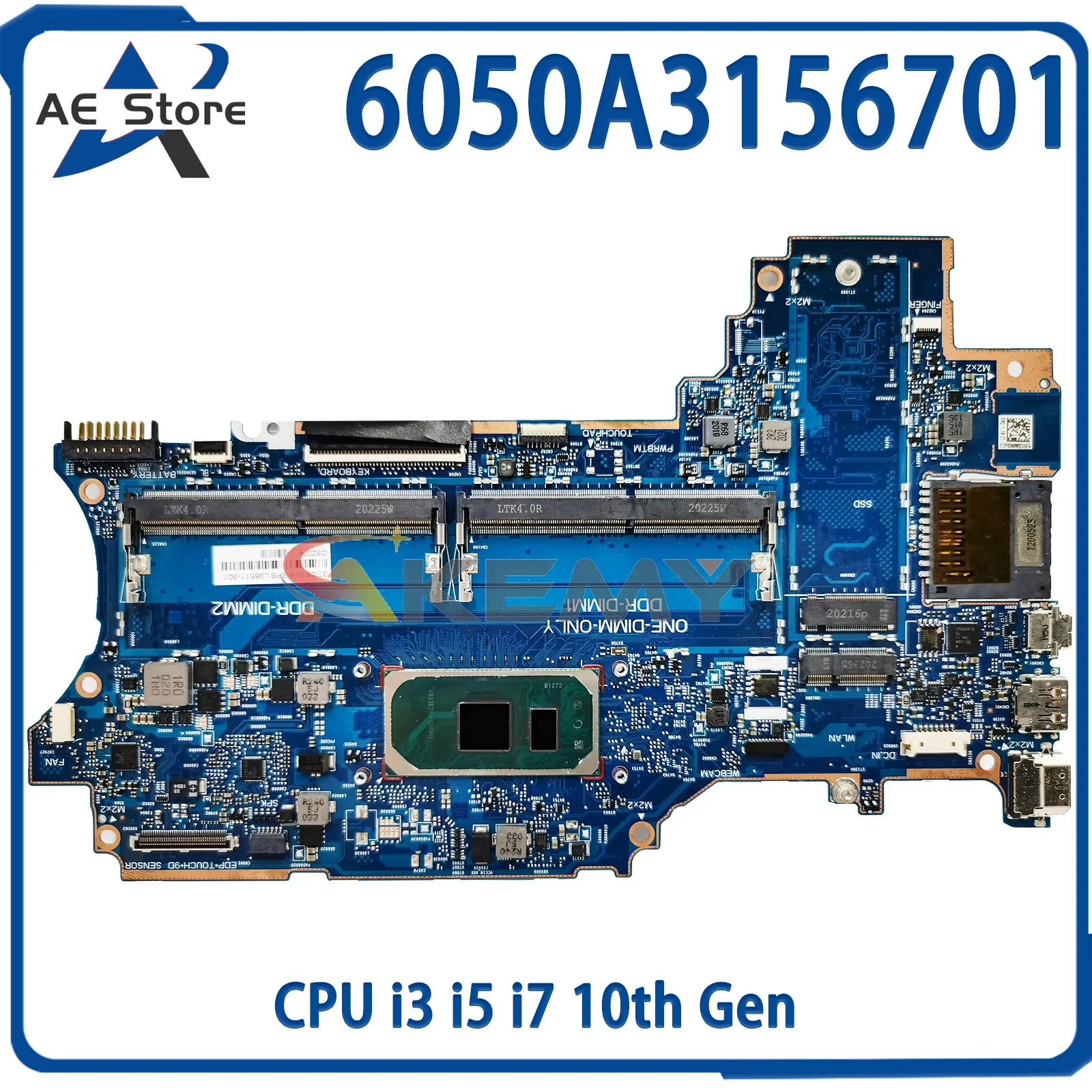 

AE 6050A3156701 Laptop Motherboard For HP X360 14-DW L96510-601 L96511-601 Notebook Mainboard CPU i3 i5 i7 10th Gen